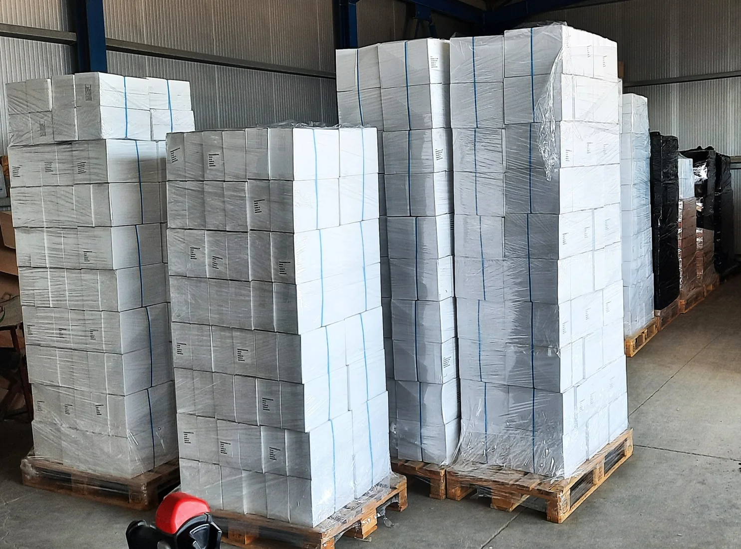 Cretan Farmers palletised products prepared for export